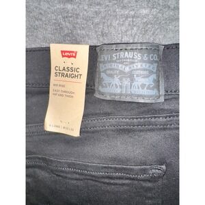 Levi's Classic Straight Black Hypersoft Jeans Womens Size 16 33x32 NEW